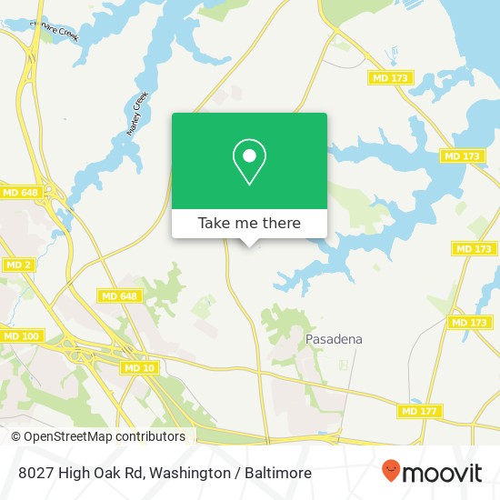 Mapa de 8027 High Oak Rd, Glen Burnie, MD 21060