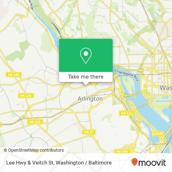 Mapa de Lee Hwy & Veitch St, Arlington, VA 22201