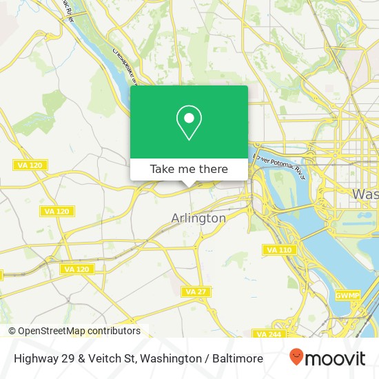 Mapa de Highway 29 & Veitch St, Arlington, VA 22201