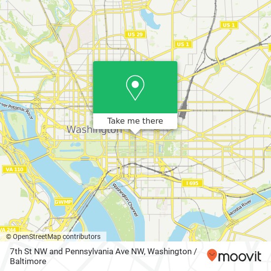 Mapa de 7th St NW and Pennsylvania Ave NW, Washington, DC 20004