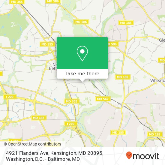 Mapa de 4921 Flanders Ave, Kensington, MD 20895