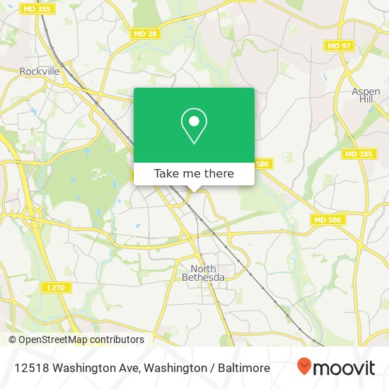 Mapa de 12518 Washington Ave, Rockville, MD 20852