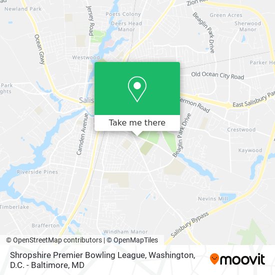 Mapa de Shropshire Premier Bowling League