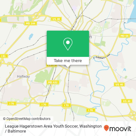 Mapa de League Hagerstown Area Youth Soccer, 927 S Potomac St