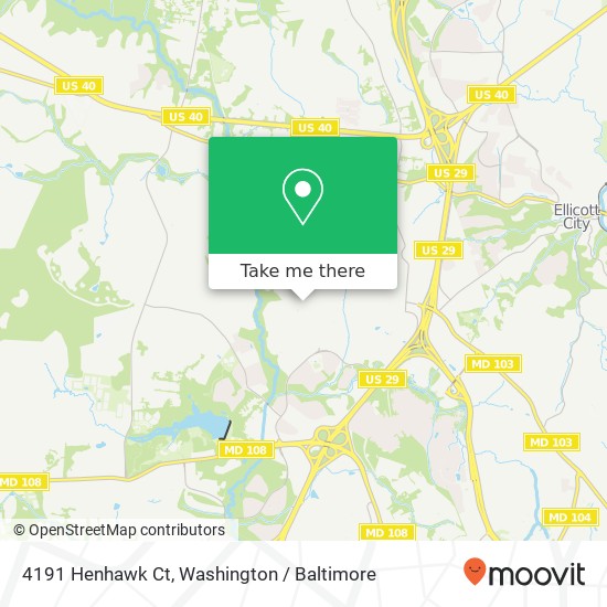 Mapa de 4191 Henhawk Ct, Ellicott City, MD 21042