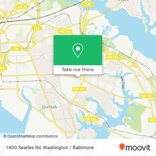 Mapa de 1800 Searles Rd, Dundalk, MD 21222
