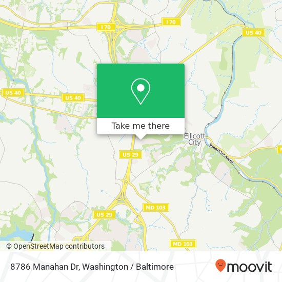 Mapa de 8786 Manahan Dr, Ellicott City, MD 21043