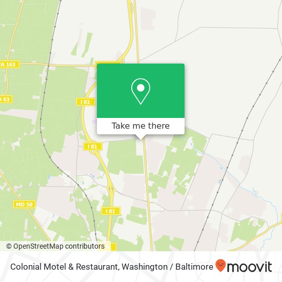 Mapa de Colonial Motel & Restaurant, 14130 Pennsylvania Ave