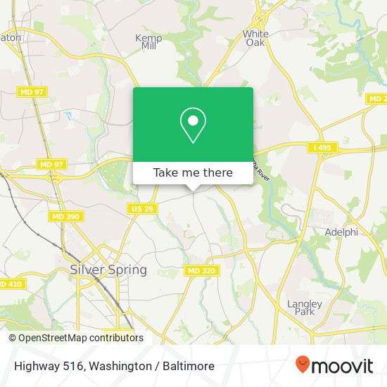 Highway 516, Silver Spring, MD 20901 map