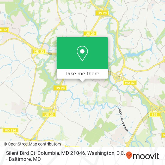 Mapa de Silent Bird Ct, Columbia, MD 21046