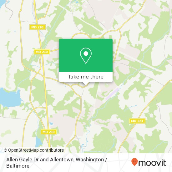 Allen Gayle Dr and Allentown, Fort Washington, MD 20744 map