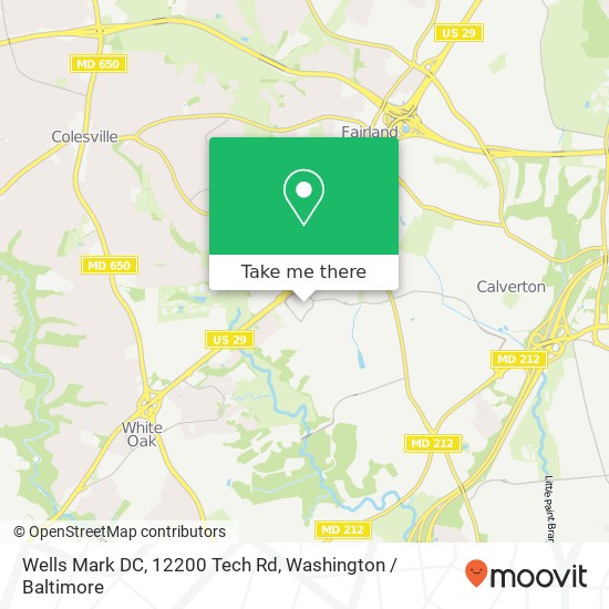 Mapa de Wells Mark DC, 12200 Tech Rd