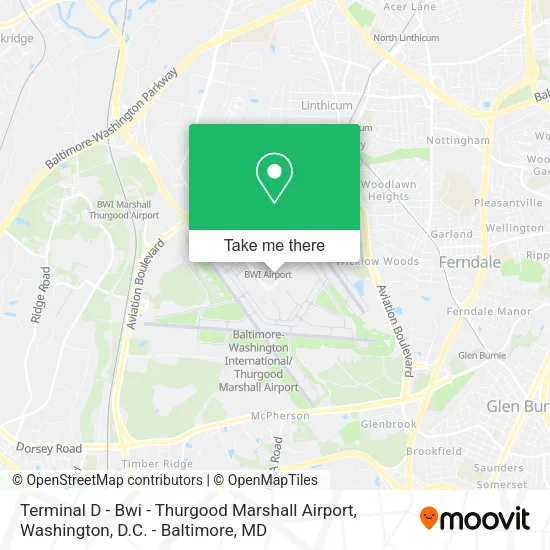 Mapa de Terminal D - Bwi - Thurgood Marshall Airport