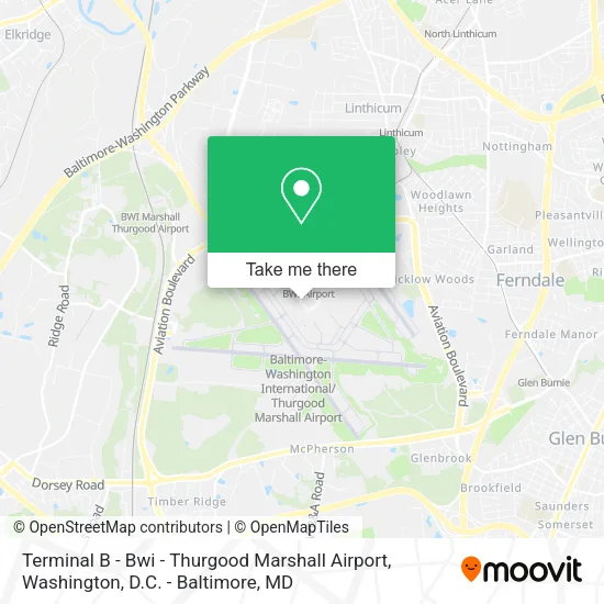Terminal B - Bwi - Thurgood Marshall Airport map