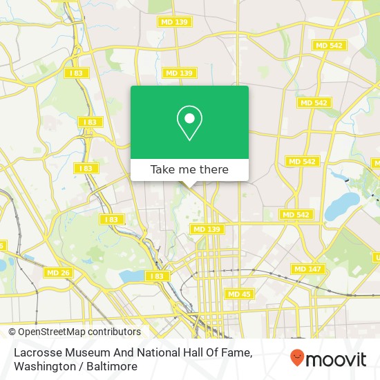 Mapa de Lacrosse Museum And National Hall Of Fame