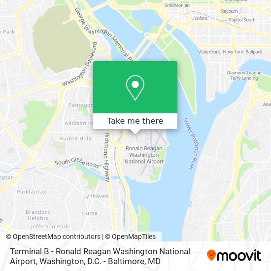 Mapa de Terminal B - Ronald Reagan Washington National Airport