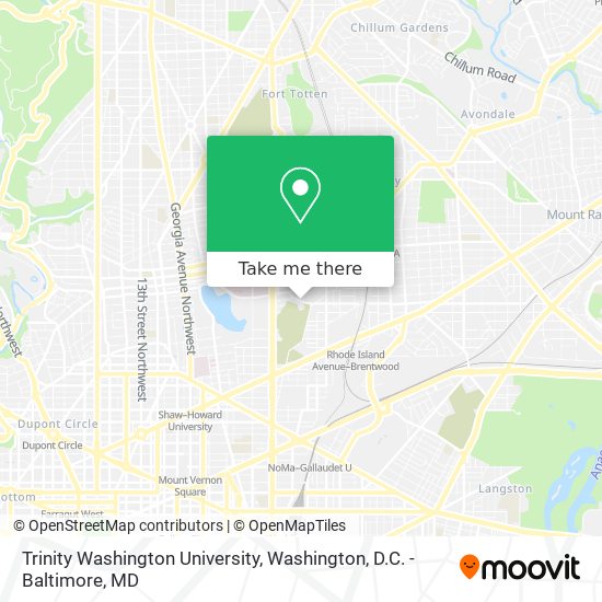 Trinity Washington University map