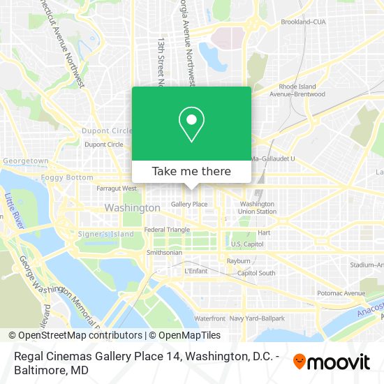 Mapa de Regal Cinemas Gallery Place 14