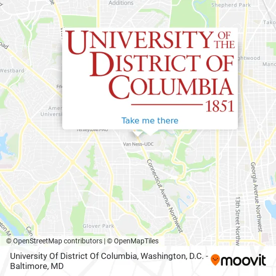 Mapa de University Of District Of Columbia