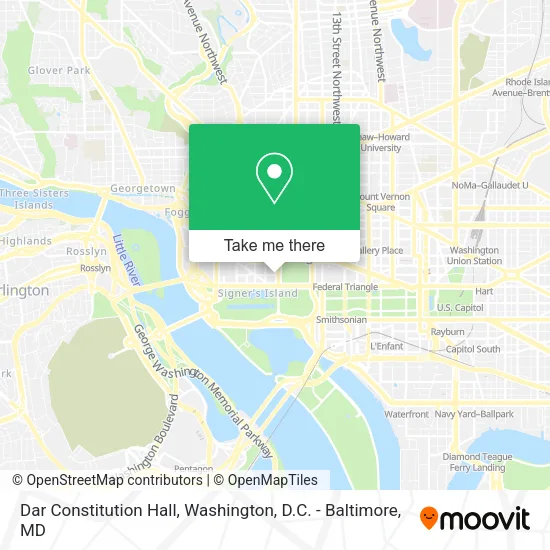 Dar Constitution Hall map