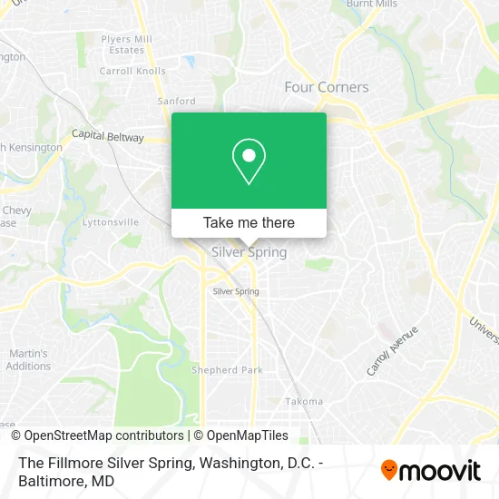 Mapa de The Fillmore Silver Spring