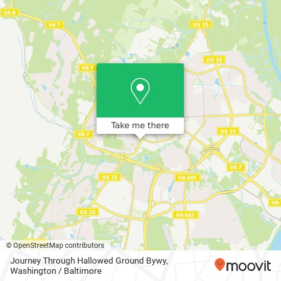 Mapa de Journey Through Hallowed Ground Bywy, Leesburg, VA 20175