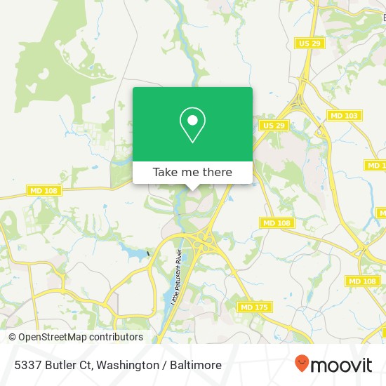 Mapa de 5337 Butler Ct, Columbia, MD 21044