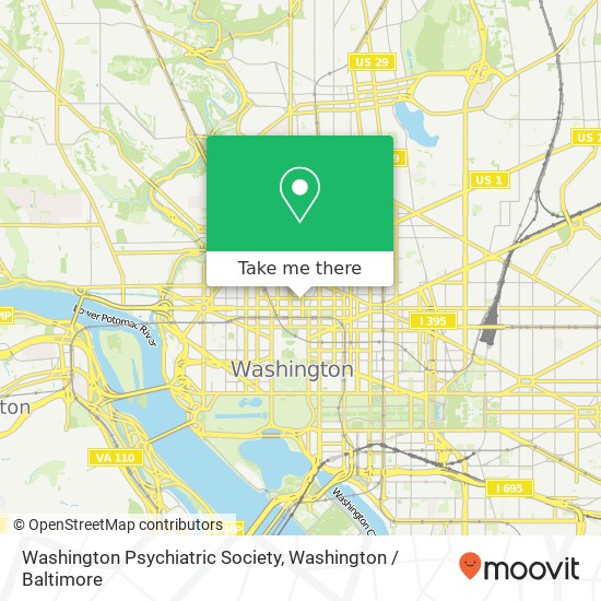 Mapa de Washington Psychiatric Society, 1030 15th St NW