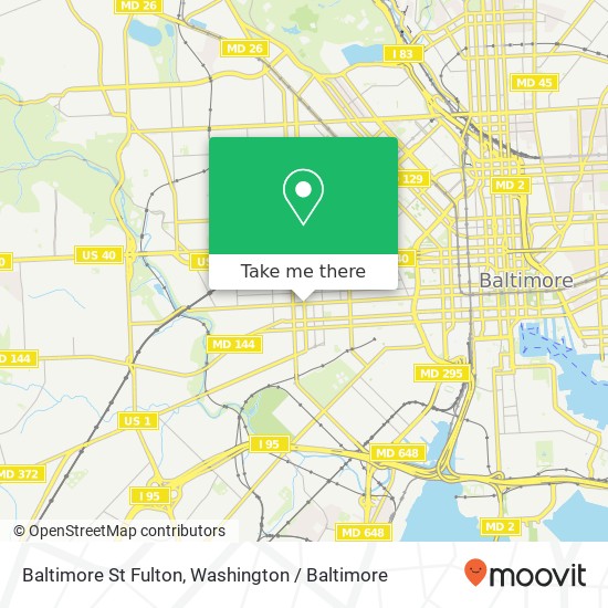 Mapa de Baltimore St Fulton, Baltimore, MD 21223