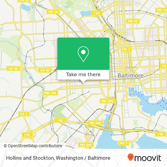 Hollins and Stockton, Baltimore, MD 21223 map