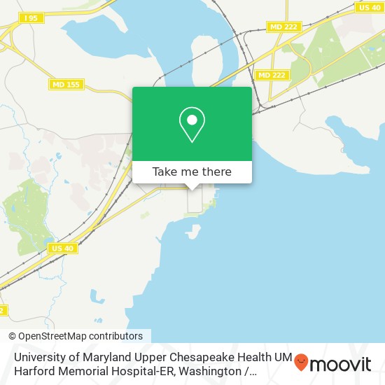 Mapa de University of Maryland Upper Chesapeake Health UM Harford Memorial Hospital-ER, 501 S Union Ave