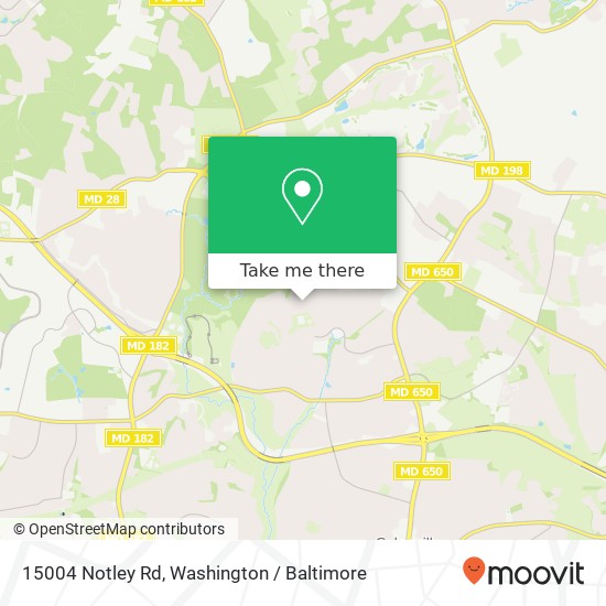 Mapa de 15004 Notley Rd, Silver Spring, MD 20905