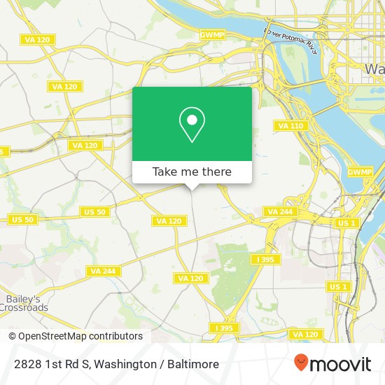 Mapa de 2828 1st Rd S, Arlington, VA 22204