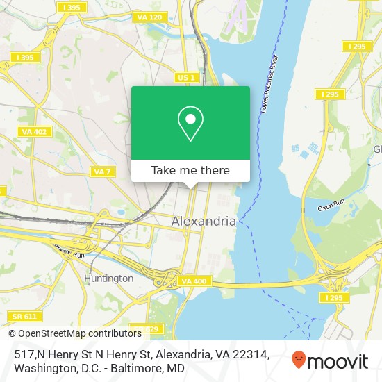 Mapa de 517,N Henry St N Henry St, Alexandria, VA 22314