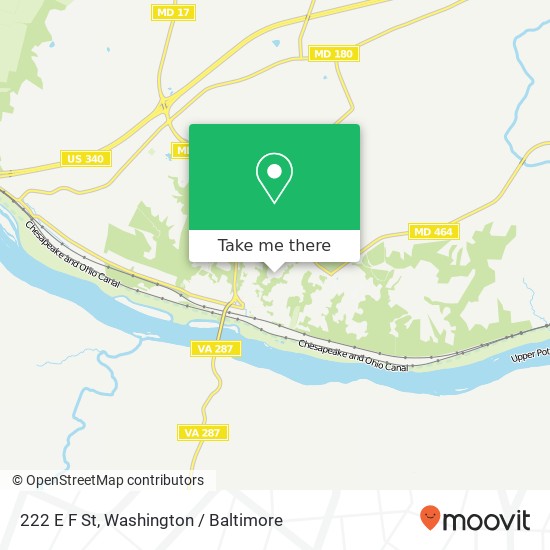 Mapa de 222 E F St, Brunswick, MD 21716