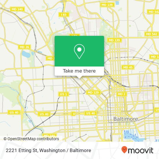 Mapa de 2221 Etting St, Baltimore, MD 21217