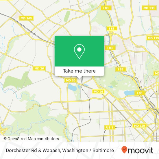 Mapa de Dorchester Rd & Wabash, Baltimore, MD 21215