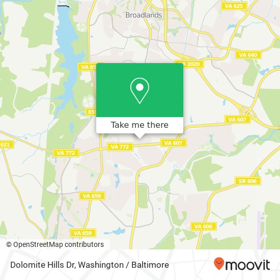 Mapa de Dolomite Hills Dr, Ashburn, VA 20148