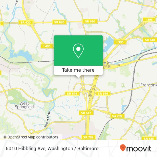 Mapa de 6010 Hibbling Ave, Springfield, VA 22150