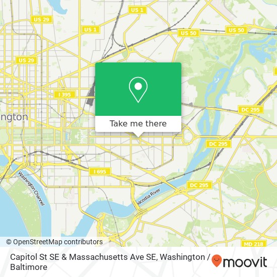 Capitol St SE & Massachusetts Ave SE, Washington, DC 20003 map