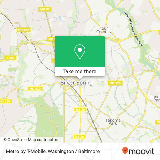 Mapa de Metro by T-Mobile, 8661 Colesville Rd