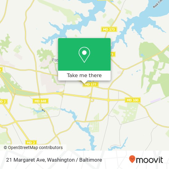 Mapa de 21 Margaret Ave, Pasadena, MD 21122