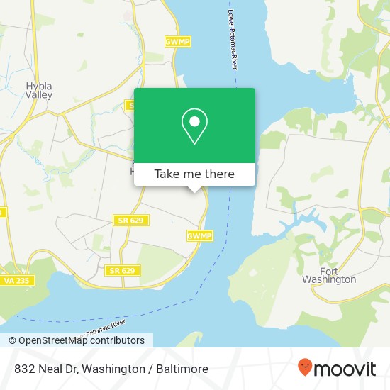 Mapa de 832 Neal Dr, Alexandria, VA 22308