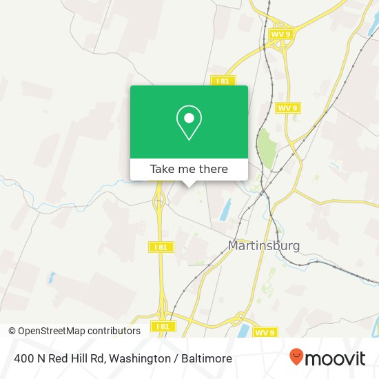 Mapa de 400 N Red Hill Rd, Martinsburg, WV 25401
