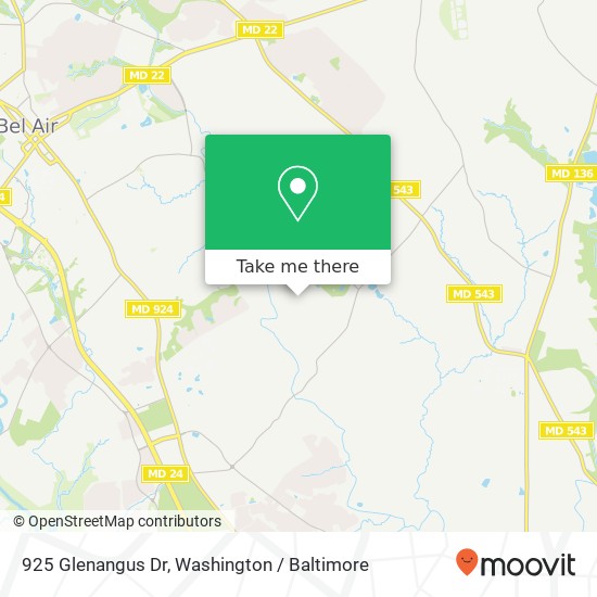 Mapa de 925 Glenangus Dr, Bel Air, MD 21015