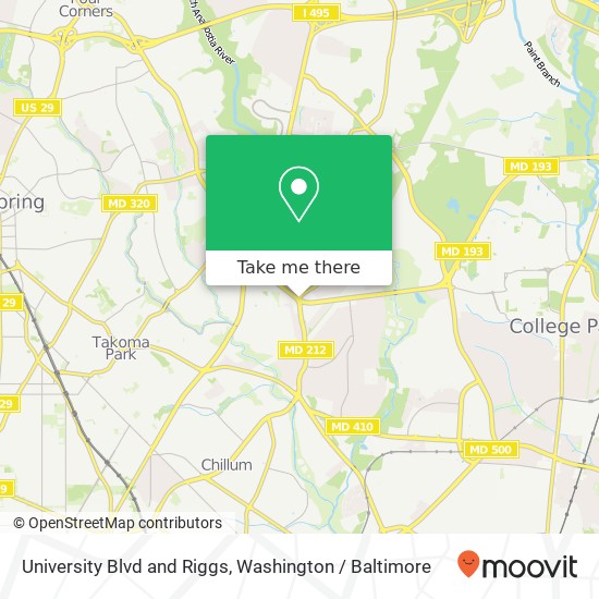 University Blvd and Riggs, Hyattsville, MD 20783 map