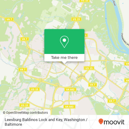 Mapa de Leesburg Baldinos Lock and Key, 338 E Market St