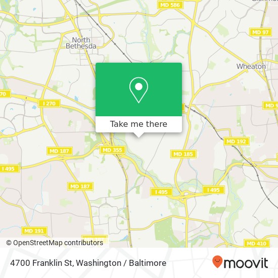 Mapa de 4700 Franklin St, Kensington, MD 20895