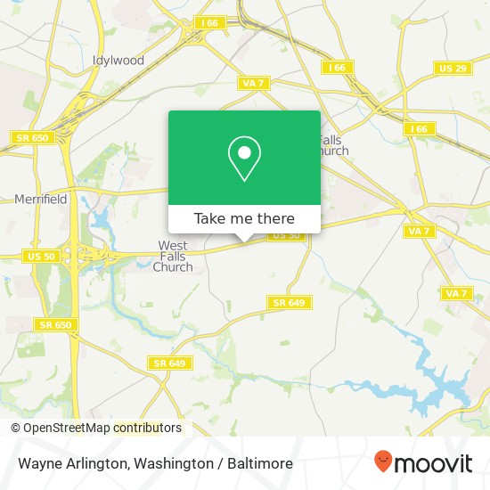 Mapa de Wayne Arlington, Falls Church, VA 22042