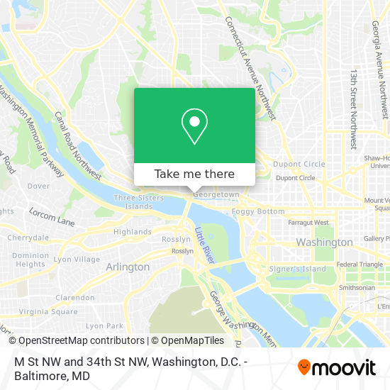 Mapa de M St NW and 34th St NW